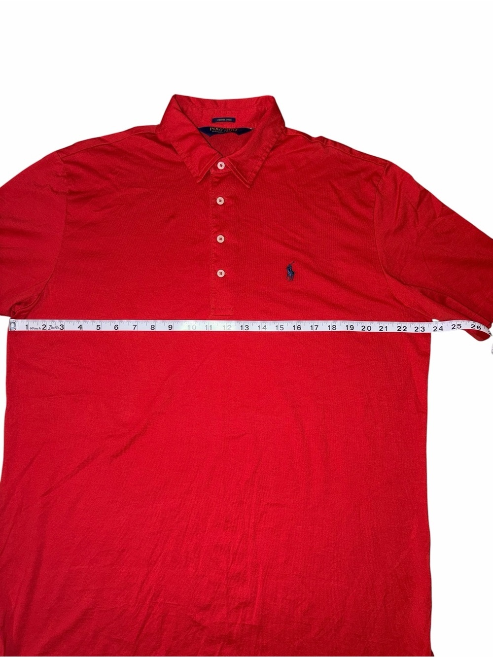 NWOT Polo Golf Ralph Lauren Men’s Golf Shirt Red Navy Large Pima Cotton - Picture 4 of 5